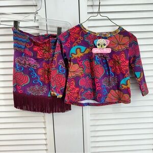 Jelly the pug size 2T Floral Top and Skirt Set NWT